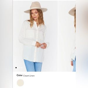 NWT never worn Show me your mumu cream linen blouse. Perfect condition.